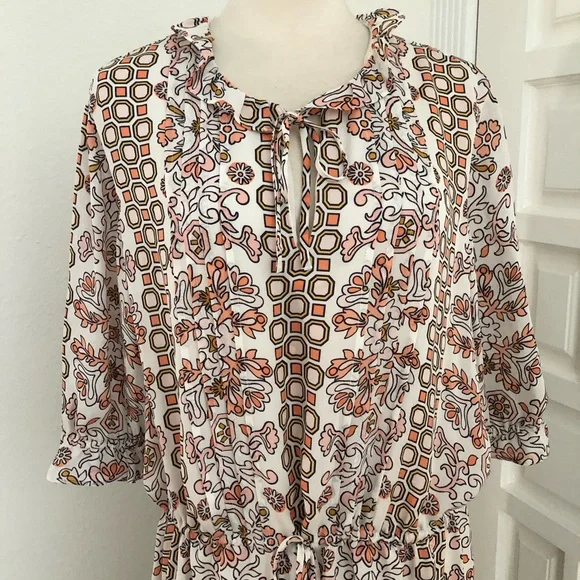 Tory Burch Silk Serena Dress Hicks Garden Printed Size 10 RETAIL $598